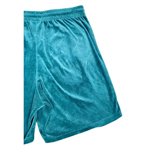 Teddy Fresh Green Checked Out Velour Drawstring Shorts Men's Medium - Picture 6 of 10